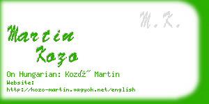 martin kozo business card